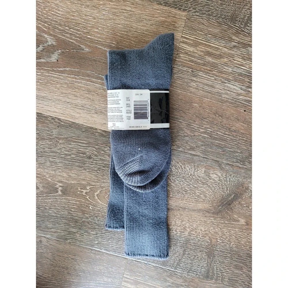 Silver Toe Mens‎ Casual Socks Blue Premium Cotton Lycra Size 6 1/2-12 #2/14